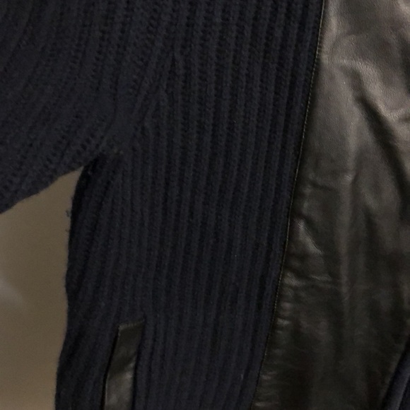 Madewell Merino Wool & Leather Moto Style Sweater - Picture 6 of 11